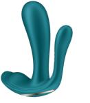 Satisfyer Stimulator Top Secret+, 10 Moduri Vibratii, Silicon, Incarcare cu Baterie, Verde Inchis, 11 cm Vibrator