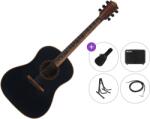 BromoGuitars BAT9MEBK Premium SET Black Chitară electro-acustică Dreadnought