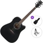 Ibanez AW84CE-WK Standard SET Weathered Black Open Pore Chitară electro-acustică Dreadnought