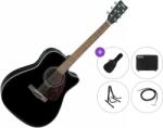 Yamaha FX370C Premium SET Black Chitară electro-acustică Dreadnought