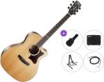 Cort GA5F-BW-NS Premium SET Natural Satin Chitară electro-acustică Jumbo