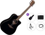 LÂG GUITARS Tramontane 118 T118DCE Premium SET Black Chitară electro-acustică Dreadnought