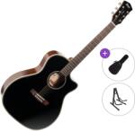 Cort ESSENCE-GA4 Standard SET Black Chitară electro-acustică Jumbo
