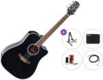 Takamine GD34CE Premium SET Black Chitară electro-acustică Dreadnought