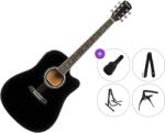Pasadena PDC-10E Premium SET Black Chitară electro-acustică Dreadnought