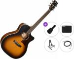 Cort GA1E Premium SET Open Pore Sunburst Chitară electro-acustică Jumbo
