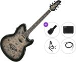 Ibanez TCY10PA-BKB Premium SET Transparent Brown Black Burst Chitară electro-acustică Jumbo