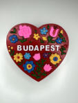  Budapest Virágszív - Színes Budapest hűtőmágnes (8901858)