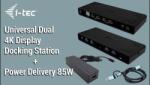 i-tec Universal Dual 4k Dock Pd/85w Incl. Usb-c Charger 100w (cadua4kdockpdb100)