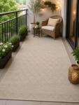 Jersey Covor Jersey Home A764 E511, Marime 160 x 230 cm, Bej, Fara fir, Tesatura plata, Antialergic, Polipropilena, Hidrofug, Bucatarie, Hol, Balcon, Terasa- - Copie Covor