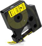 HARAHU Bandă compatibilă DYMO 45018 D1 - 12mm x 7m - Tipar Negru / Fundal Galben KP36489