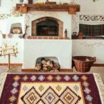 Kotonia Home Covor tesut - Decor traditional, 60x90 cm, fond bordo si nuante de crem - 02 (124330-6090) Covor