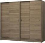 TopMebel Четирикрилен гардероб Regio TopMebel с плъзгащи врати в цвят орех 200x60x181cm