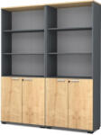 TopMebel Venturo TopMebel офисна библиотека от меламин в антрацит - дъб цвят 160x40x200cm