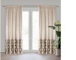 Eurofirany Carli fodros bársony függöny köves díszcsíkkal Bézs 140x250 cm - homeandstyle - 11 243 Ft