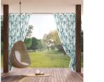 EUROFIRANY Garden2 vízálló mintás kerti függöny elkötővel Fehér 155x260 cm