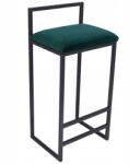 JACKWELD Loft stílusú hoker háttámlával, fekete hegesztett kárpitozott ülőfelület (HK85x30x40)
