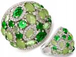 Lovrin Ezüst gyűrű 925 nagy zöld cirkóniákkal 8, 2X22, 5mm méret13 női (65549926)