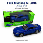 Welly Macheta Ford Mustang GT 2015 albastru metalizat, scara 1: 64, Welly (2932)