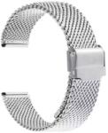 Arc Brățară Ceas Argintie Mesh Milaneză - Universală - Oțel Inoxidabil - 20mm - Grosime 3mm (MS-BR28 Argintiu)