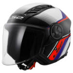 LS2 Airflow Ii Rush Alb/Albastru/Roșu Casca Moto Jet ECE 22.06 1200gr 36616 21 02 (02)