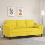 vidaXL Canapea cu 3 locuri cu pernute, galben deschis, 180 cm, textil GartenMobel Dekor (3200858) Canapea
