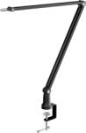 LogiLink Braț pentru microfon, lungime braț până la 840 mm, max. 1, 5 kg, prindere cu clemă/șurub, aluminiu