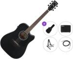 Ibanez AW84CE-WK Premium SET Weathered Black Open Pore Електро-акустична китара Дреднаут