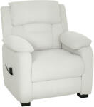 HOMCOM Fotoliu relax electric fotoliu recliner port USB suport picioare buzunare laterale telecomandă 86x90x103cm crem | Aosom Romania (83B-655V90CW)