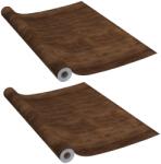 vidaXL 2 db sötét tölgyszínű öntapadó PVC ajtófólia 210 x 90 cm (146112VidaXL)