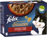 FELIX Sensations Sauces alutasakos eledel macskáknak, marha, bárány, pulyka, kacsa szószban, 12 x 85 g