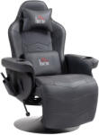 HomCom Prémium Gamer Szék, masszázs funkció, dönthető háttámla, lábtartó, acél keret, műbőr, fekete (700-142V00BK)