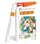 Deli Marker acrilic portocaliu color emotion Deli - Set 6 (DLEC193A-OR)