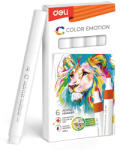 Deli Marker acrilic alb color emotion Deli - Set 6 (DLEC193A-WT)