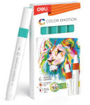 Deli Marker acrilic albastru cyan color emotion Deli - Set 6 (DLEC193A-CB)