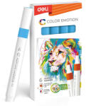 Deli Marker acrilic albastru pastel color emotion Deli - Set 6 (DLEC193A-SB)