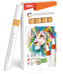 Deli Marker acrilic portocaliu galben color emotion Deli - Set 6 (DLEC193A-OY)