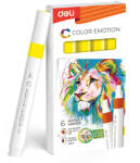 Deli Marker acrilic galben color emotion Deli - Set 6 (DLEC193A-YE)