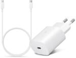 Sandberg Samsung gyári hálózati töltő adapter TypeC bemenet 1 m TypeC kábel 25W EPTA800EWE EPDA705BWE fehér ECO csom (SAM-0953)