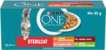 ONE Sterilised tasakos macskaeledel, marhahús, csirke, lazac, pulyka szaftban, 40 x 85 g