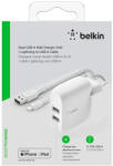 Belkin Dual Usb-a Wall Charger 1m Pvc A-ltg 24w White