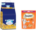CATSAN 15l Catsan Ultra csomósodó macskaalom+180g Dreamies csirke macskasnack ingyen