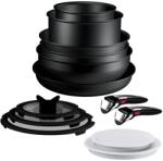 Tefal Set 13 piese Tefal Ingenio Excellence+ P0009753, tigaie de 24/28 cm, wok 26 cm, tigaie saute 24 cm, cratita 16/20 cm, capac ermetic 16/20 cm, capac sticla 16/20/24 cm, 2 manere detasabile, tehnologie 