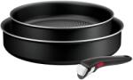 Tefal Set de 3 piese Tefal Ingenio Generous Cook L3129053, tigaie de 22/26 cm, mâner detașabil, indicator Thermo Signal, înveliș antiaderent Titanium (L3129053)