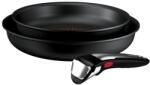 Tefal Set 3 piese Tefal Ingenio Excellence+ P0009653, tigaie de 22/26 cm, maner detasabil, tehnologie FUSIONCORE, Thermo-Signal, invelis antiaderent, aluminiu. inductie (P0009653)