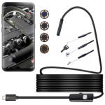 VERK GROUP Camera Endoscopică de 5m cu Iluminare LED, Compatibilă cu Android și PC, Conectori USB și microUSB, Negru (04117)
