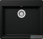 SCHOCK Galaxy N-100 konyhai mosogatótálca CRISTADUR® Puro 600 x 530 mm, gránit kompozit, intenzív fekete GAXN100PURO (GAXN100PURO)