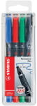 STABILO Alkoholos marker készlet 0, 7mm, STABILO OHPen F, 4 klf. szín (RR42387)