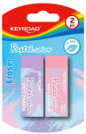 Keyroad Radír, PVC mentes 2 db/bliszter Keyroad Pastel Color vegyes színek (RR38460)