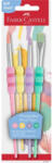 Faber-Castell Ecsetkészlet 4, 8, 10, 12, puha tapintású pasztell kerek/lapos Faber-Castell 4klf. szín (RR68359)